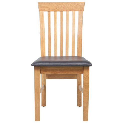 Swen Studio - Dining Chairs 6 pcs Solid Oak Wood and Faux Leather