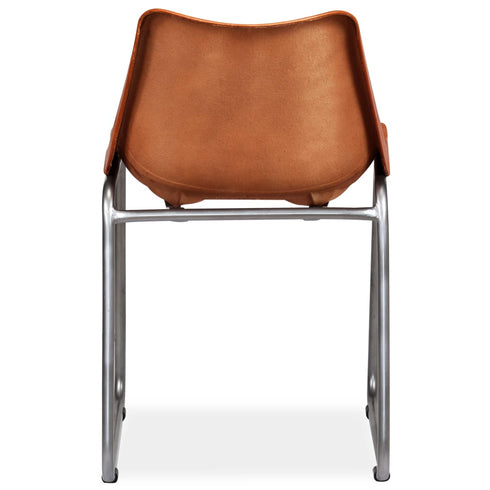 Swen Studio - Dining Chairs 6 pcs Brown Real Leather