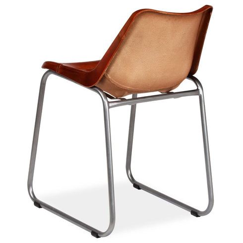 Swen Studio - Dining Chairs 6 pcs Brown Real Leather