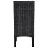 Swen Studio - Dining Chairs 6 pcs Black Kubu Rattan and Mango Wood
