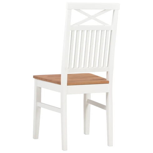 Maison Madeleine - Dining Chairs 6 pcs White Solid Oak Wood