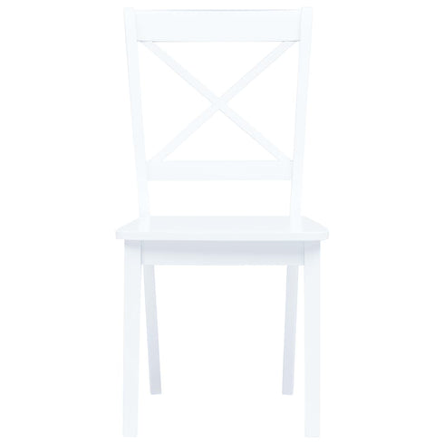 Maison Madeleine - 5 Piece Dining Set Solid Rubber Wood White