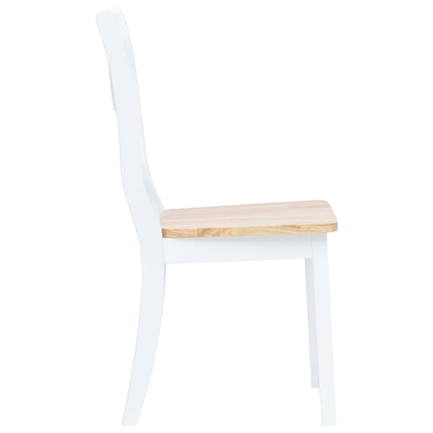 Maison Madeleine - 5 Piece Dining Set Solid Rubber Wood White and Brown