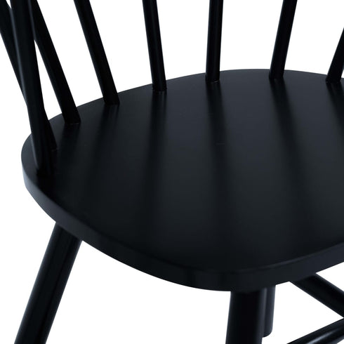 Maison Madeleine - Dining Chairs 6 pcs Black Solid Rubber Wood