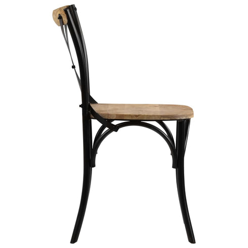 Swen Studio - Cross Chairs 4 pcs Black Solid Mango Wood