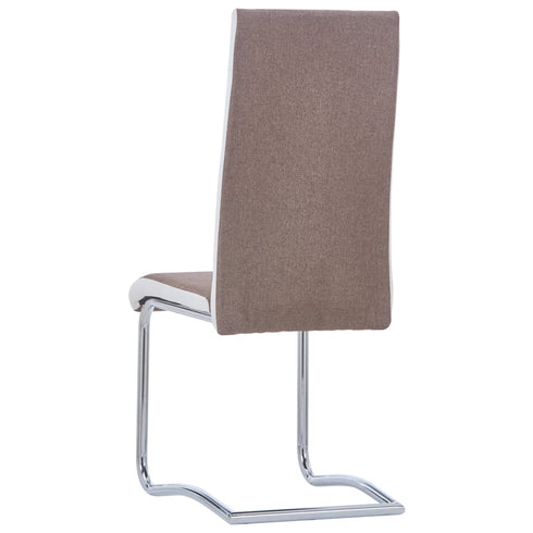Swen Studio - Cantilever Dining Chairs 6 pcs Brown Fabric