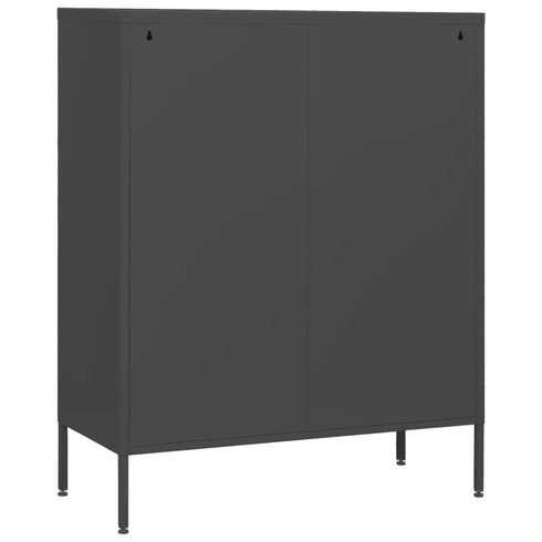 Lady Jillian - Chest of Drawers Anthracite 80x35x101,5 cm Steel