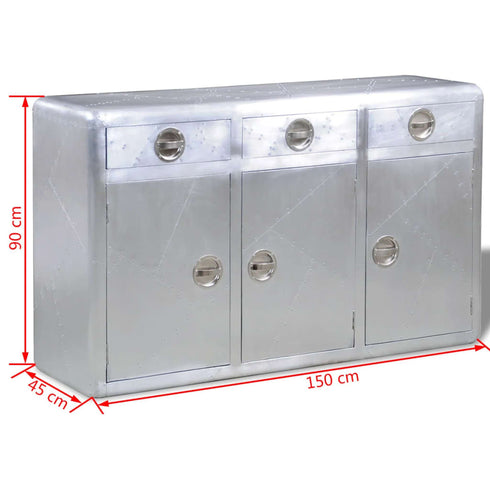 Rustika Rowe - Aviator Sideboard 3 Drawers Vintage Aircraft Airman Aluminium