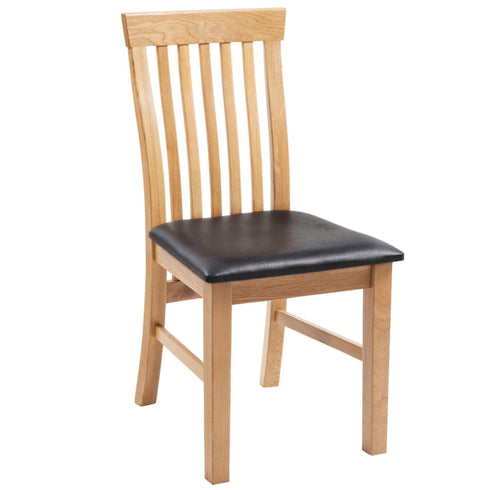 Swen Studio - Dining Chairs 6 pcs Solid Oak Wood and Faux Leather