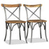 Swen Studio - Dining Chairs 6 pcs Solid Mango Wood and Steel Cross Back