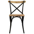 Swen Studio - Cross Chairs 6 pcs Black Solid Mango Wood