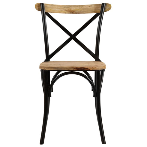 Swen Studio - Cross Chairs 4 pcs Black Solid Mango Wood