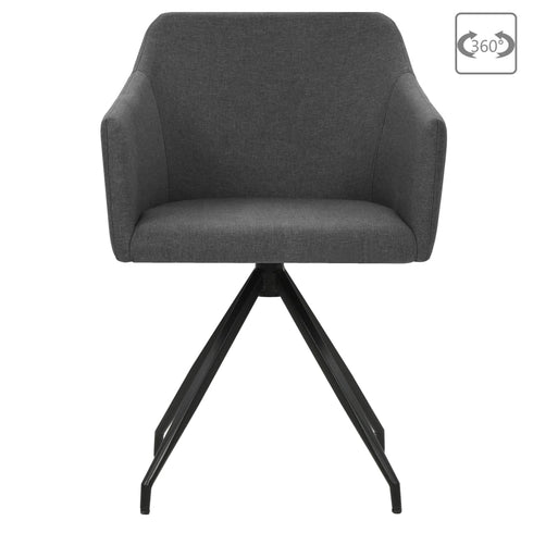 Swen Studio - Swivel Dining Chairs 6 pcs Dark Grey Fabric (UK/IE/FI/NO only) (3x331509)