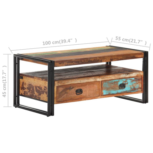 Rustika Rowe - Coffee Table 100x55x45 cm Solid Reclaimed Wood
