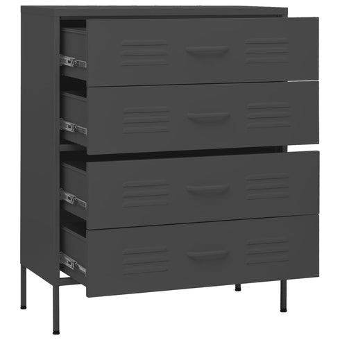 Lady Jillian - Chest of Drawers Anthracite 80x35x101,5 cm Steel