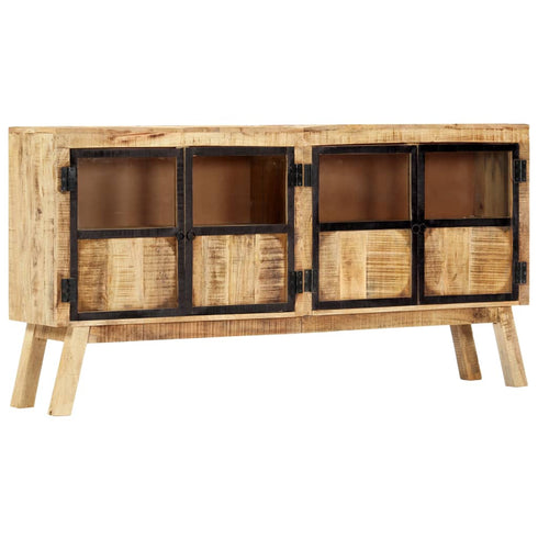 Rustika Rowe - Sideboard Brown and Black 160x30x80 cm Solid Rough Mango Wood