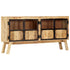 Rustika Rowe - Sideboard Brown and Black 160x30x80 cm Solid Rough Mango Wood