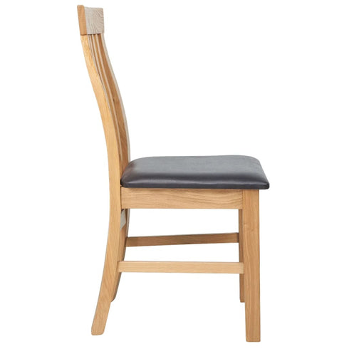 Swen Studio - Dining Chairs 6 pcs Solid Oak Wood and Faux Leather