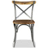 Swen Studio - Dining Chairs 6 pcs Solid Mango Wood and Steel Cross Back