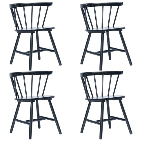 Maison Madeleine - 5 Piece Dining Set Solid Rubber Wood Black