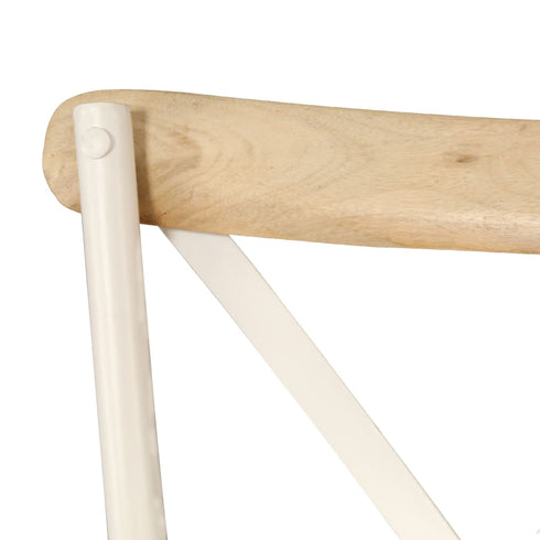 Swen Studio - Cross Chairs 6 pcs White Solid Mango Wood