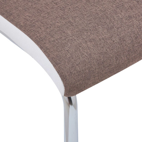 Swen Studio - Cantilever Dining Chairs 6 pcs Brown Fabric