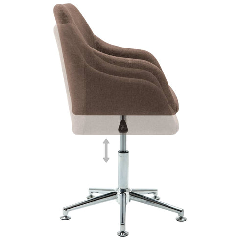 Swen Studio - Swivel Dining Chairs 6 pcs Brown Fabric (UK/IE/FI/NO only) (6x331501)