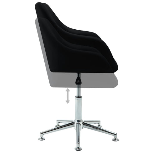 Swen Studio - Swivel Dining Chairs 6 pcs Black Fabric (UK/IE/FI/NO only) (6x331504)