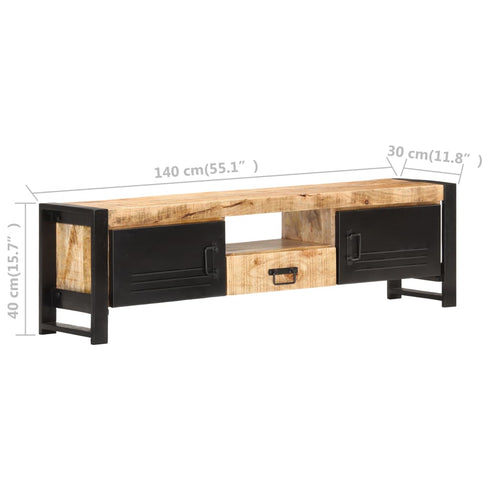 Rustika Rowe - TV Cabinet 140x30x40 cm Rough Mango Wood