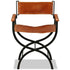Swen Studio - Folding Chairs 2 pcs Black and Brown Real Leather