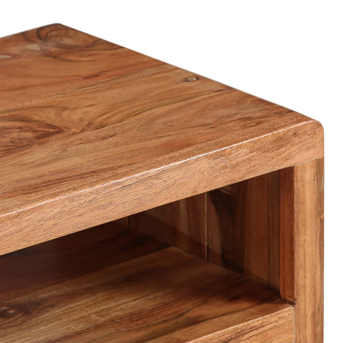 Swen Studio - TV Cabinet Solid Acacia Wood with Carved Doors 117x30x40 cm