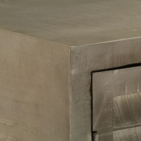 Rustika Rowe - Drawer Cabinet Solid Mango Wood Grey with Brass 140x40x80 cm