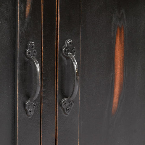 Rustika Rowe - Sideboard Black 160x40x80 cm Solid Mango Wood