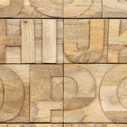 Rustika Rowe - Alphabet Cabinet with 6 Drawers 120x35x79 cm Solid Mango Wood