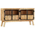Rustika Rowe - Sideboard Brown and Black 160x30x80 cm Solid Rough Mango Wood