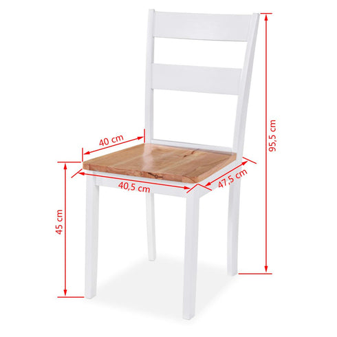 Maison Madeleine - Dining Set 5 Pieces MDF and Rubberwood White