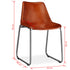 Swen Studio - Dining Chairs 4 pcs Brown Real Leather