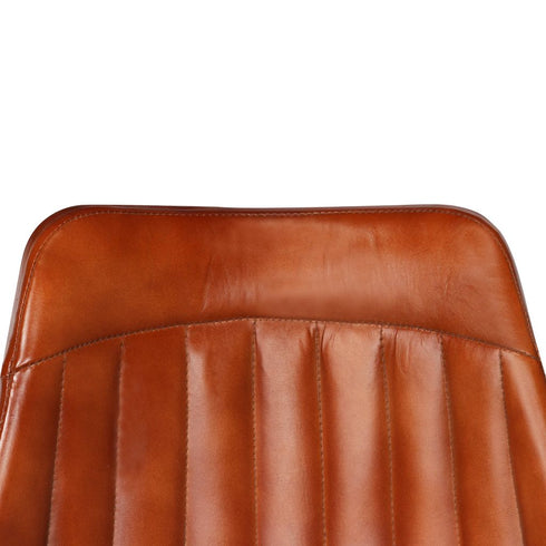 Swen Studio - Dining Chairs 4 pcs Brown Real Leather
