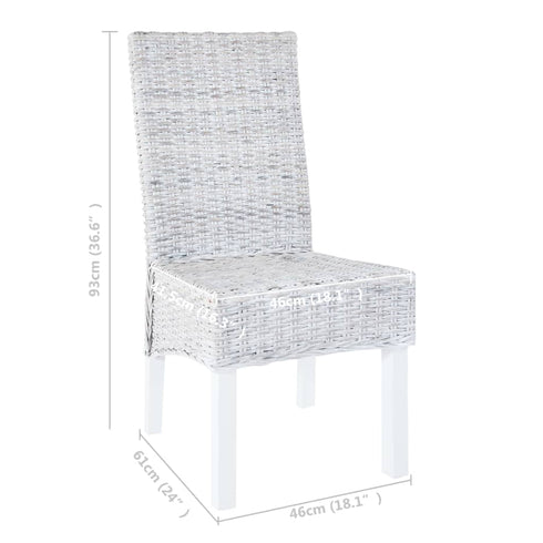 Swen Studio - Dining Chairs 6 pcs Light Brown Kubu Rattan and Mango Wood(3x246654)