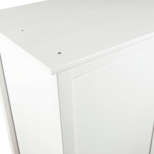 Maison Madeleine - 3Door Wardrobe Hill Range White 127x50x170 cm Solid Pine Wood