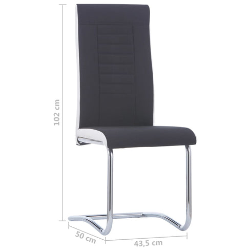 Swen Studio - Cantilever Dining Chairs 6 pcs Black Fabric