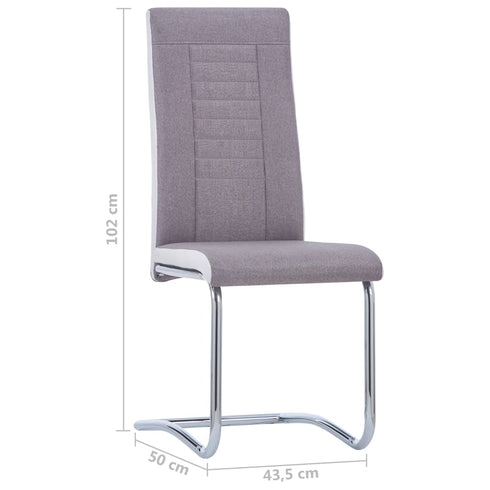 Swen Studio - Cantilever Dining Chairs 6 pcs Taupe Fabric