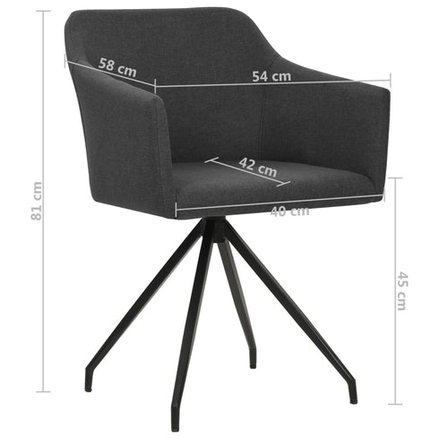 Swen Studio - Swivel Dining Chairs 6 pcs Dark Grey Fabric (UK/IE/FI/NO only) (3x331509)