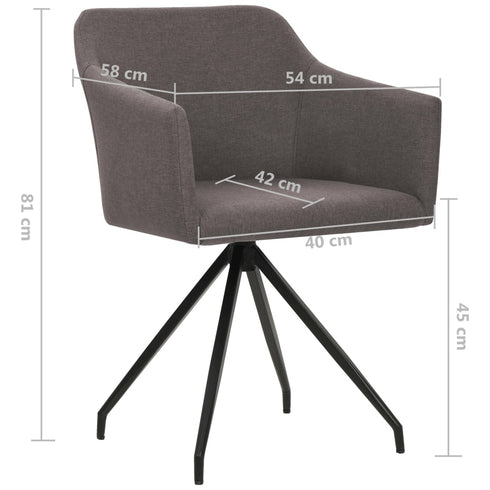 Swen Studio - Swivel Dining Chairs 6 pcs Taupe Fabric (UK/IE/FI/NO only) (3x331515)