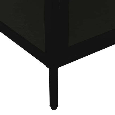 Lady Jillian - Display Cabinet Black 90x40x180 cm Steel and Tempered Glass
