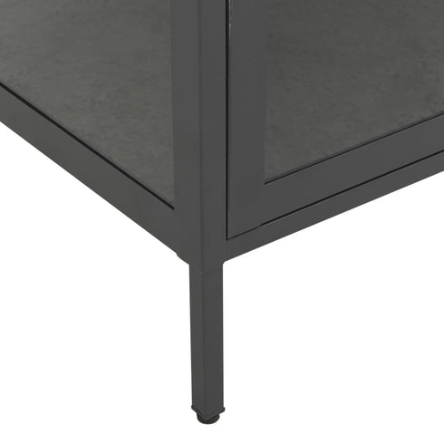 Lady Jillian - Display Cabinet Anthracite 90x40x180 cm Steel and Tempered Glass