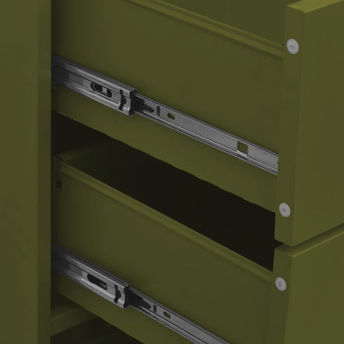 Lady Jillian - Chest of Drawers Olive Green 80x35x101,5 cm Steel