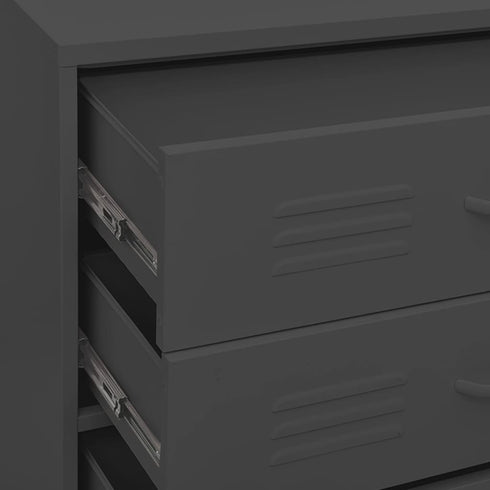 Lady Jillian - Chest of Drawers Anthracite 80x35x101,5 cm Steel