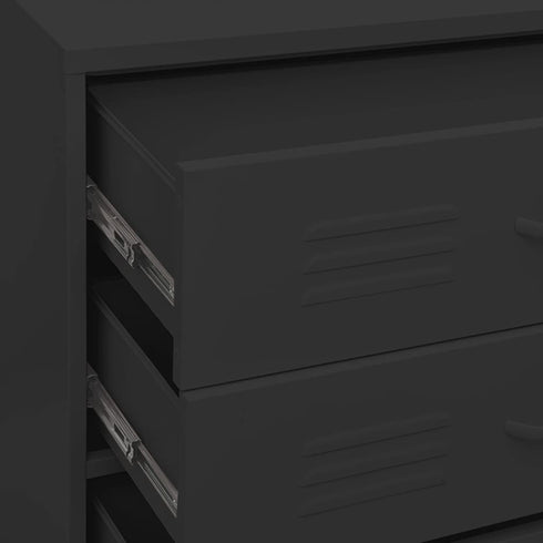 Lady Jillian - Chest of Drawers Black 80x35x101,5 cm Steel