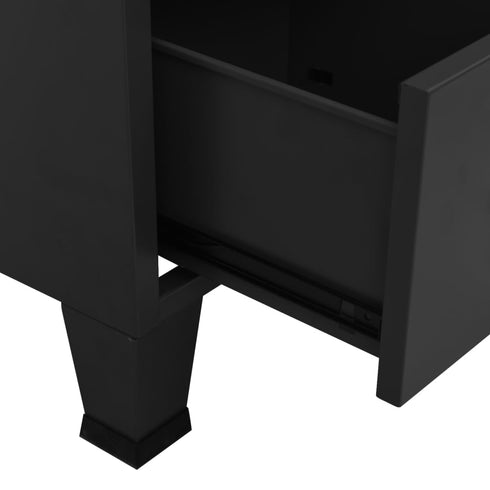 Lady Jillian - Industrial Wardrobe Black 90x50x180 cm Metal